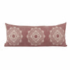 14" X 36" Dusty Rose And White 100% Cotton Geometric Zippered Pillow