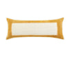 14" X 36" Golden Yellow And Cream 100% Cotton Zippered Pillow