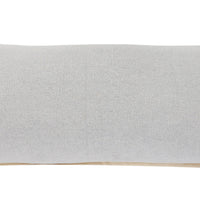 14" X 36" Light Gray 100% Cotton Zippered Pillow