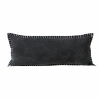 14" X 36" Jet Black 100% Cotton Zippered Pillow