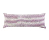 14" X 36" Purple And Cream 100% Cotton Striped Zippered Pillow