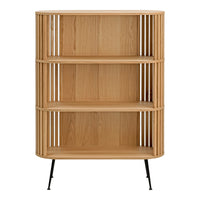 57" White Wood Three Tier Standard Bookcase