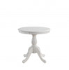 30" White Round Turned Pedestal Base Wood Dining Table