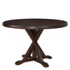 48" Espresso Brown Round X Pedestal Base Wood Dining Table