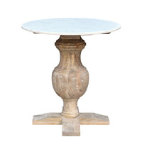 26" Brown Solid Wood Round End Table