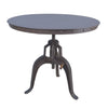 36" Industrial Gray Adjustable Crank Round Top Dining Table.