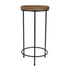 Set Of Three 14" Black And Brown Solid Wood Round End Tables