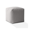 17" Gray Polyester Pouf Ottoman