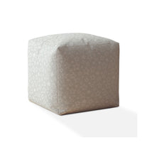 17" Gray Cotton Abstract Pouf Ottoman