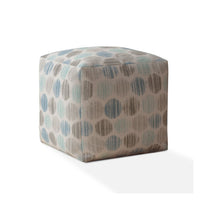 17" Blue Flax Polka Dots Pouf Cover