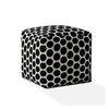 17" Black Cotton Polka Dots Pouf Cover