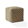 17" Beige Cotton Animal Print Pouf Cover