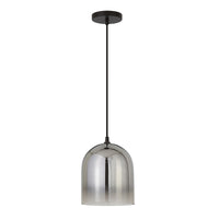 10" Gray Smoked Glass Dimmable Bell Shape Pendent Ceiling Light