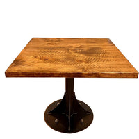 36" Brown And Black Solid Wood And Steel Dining Table