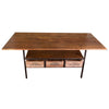 72" Brown And Black Rustic Solid Wood Wine Theme Dining Table