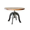 36" Brown And Black Solid Wood And Steel Round Dining Table