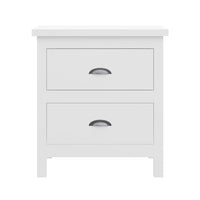 20" White Two Drawer Nightstand With Solid Wood Top