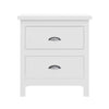 20" White Two Drawer Nightstand With Solid Wood Top