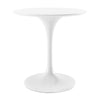 32" White Fiberglass And Metal Dining Table