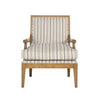 29" Blue And Ivory Linen Blend Striped Arm Chair