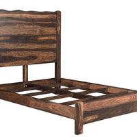 Live Edge Solid Wood Queen Dark Brown Bed