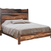 Live Edge Solid Wood King Dark Brown Bed