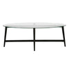 50" Black And Clear Glass Oval Coffee Table