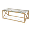 46" Gold Glass Rectangular Coffee Table