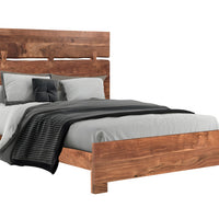 Live Edge Solid Wood Queen Brown Bed