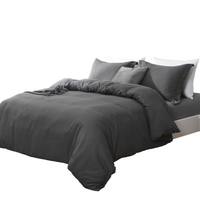 Dark Slate Gray Queen Microfiber 1400 Thread Count Machine Washable Duvet Cover Set