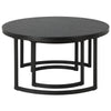 Set Of Two 36" Black Manufactured Wood Round Nested Coffee Tables