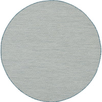 4' Blue Round Geometric Power Loom Area Rug