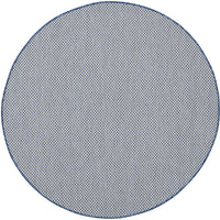 5' Bone Round Geometric Power Loom Area Rug