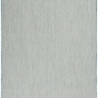 6' X 9' Aqua Geometric Power Loom Area Rug