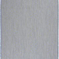 5' X 7' Blue Geometric Power Loom Area Rug