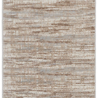 12' Brown Abstract Power Loom Runner Rug