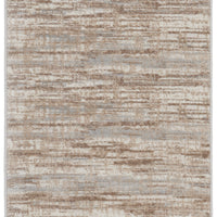 20' Brown Abstract Power Loom Runner Rug