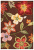 2' X 3' Brown Floral Hand Hooked Handmade Area Rug