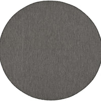 6' Charcoal Round Power Loom Area Rug