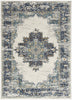 5' X 7' Cream Floral Power Loom Distressed Area Rug