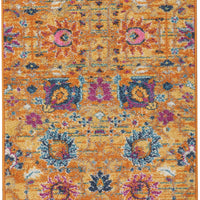 10' Gold Floral Power Loom Runner Rug