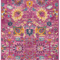 10' Pink Floral Power Loom Runner Rug