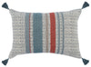 14" X 20" Blue Linen Striped Zippered Pillow