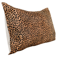 14" X 26" Beige Cowhide Animal Print Zippered Pillow