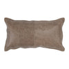 14" X 26" Taupe Leather Zippered Pillow