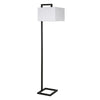 68" Black Traditional Shaped Floor Lamp With White Frosted Glass Rectangular Shade