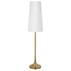 60" Brass Novelty Floor Lamp With White Frosted Glass Drum Shade