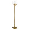 62" Brass Novelty Floor Lamp With Clear Seeded Glass Globe Shade