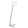 60" Black Novelty Floor Lamp With White Frosted Glass Drum Shade