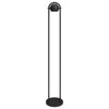 64" Black Column Floor Lamp With Black Globe Shade